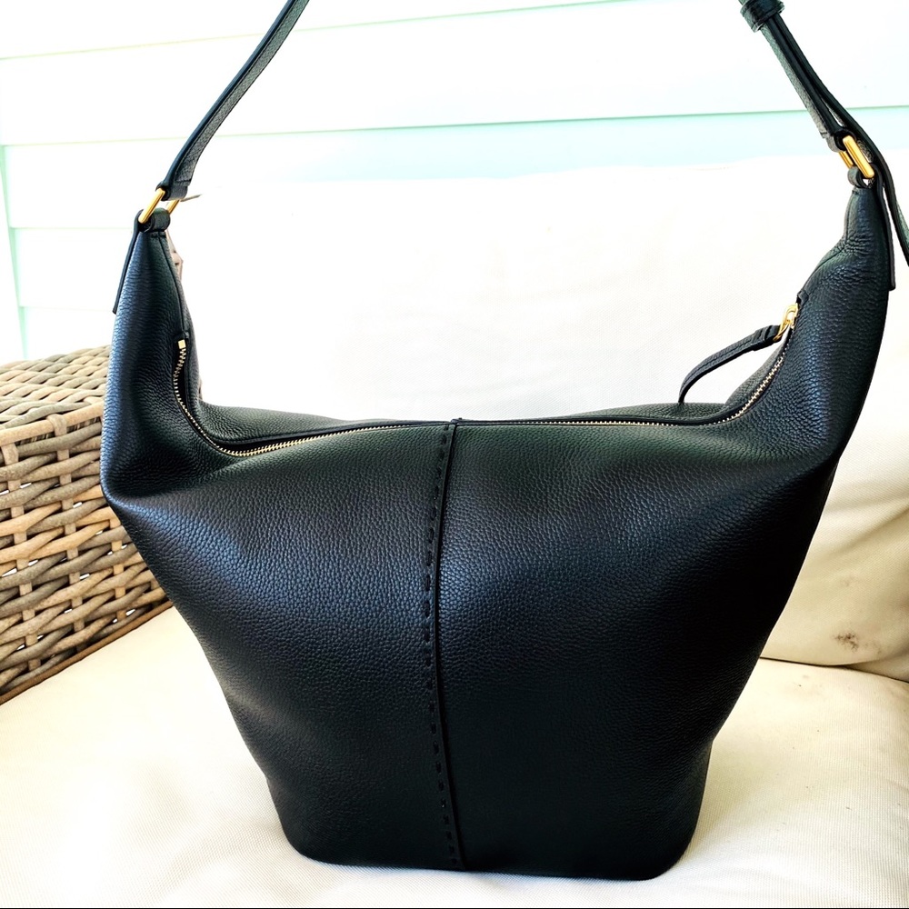Tory Burch Black McGraw Zip Bucket Bag NWOT - Picture 7 of 16